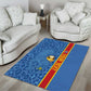 DR Congo Football Custom Area Rug Come On Leopards Blue Color