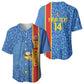 DR Congo Football Custom Baseball Jersey Come On Leopards Blue Color