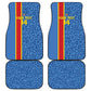 DR Congo Football Custom Car Mats Come On Leopards Blue Color