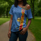 DR Congo Football Custom Cross Shoulder Shirt Come On Leopards Blue Color