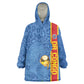 DR Congo Football Custom Kid Wearable Blanket Hoodie Come On Leopards Blue Color