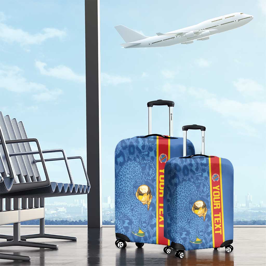 DR Congo Football Custom Luggage Cover Come On Leopards Blue Color