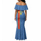 DR Congo Football Custom Mermaid Dress Come On Leopards Blue Color