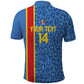 DR Congo Football Custom Polo Shirt Come On Leopards Blue Color