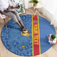 DR Congo Football Custom Round Carpet Come On Leopards Blue Color