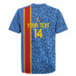 DR Congo Football Custom Rugby Jersey Come On Leopards Blue Color