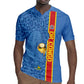 DR Congo Football Custom Rugby Jersey Come On Leopards Blue Color