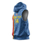 DR Congo Football Custom Sleeveless Hoodie Come On Leopards Blue Color