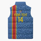 DR Congo Football Custom Sleeveless Puffer Jacket Come On Leopards Blue Color