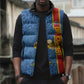 DR Congo Football Custom Sleeveless Puffer Jacket Come On Leopards Blue Color