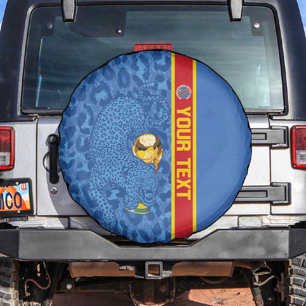 DR Congo Football Custom Spare Tire Cover Come On Leopards Blue Color