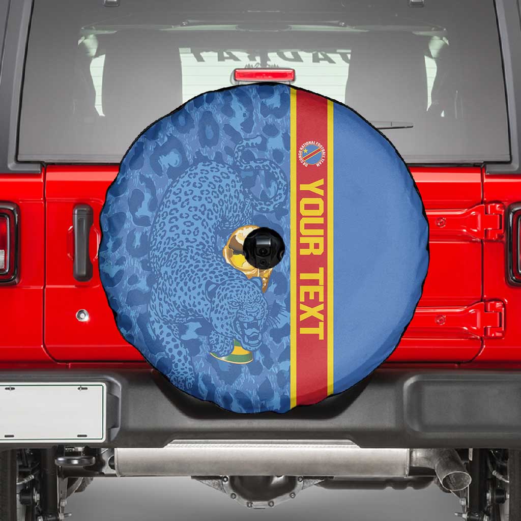 DR Congo Football Custom Spare Tire Cover Come On Leopards Blue Color