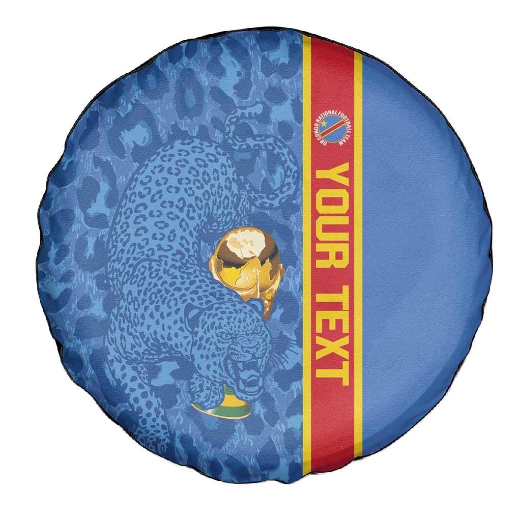 DR Congo Football Custom Spare Tire Cover Come On Leopards Blue Color