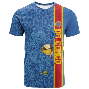 DR Congo Football Custom T shirt Come On Leopards Blue Color