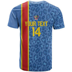DR Congo Football Custom T shirt Come On Leopards Blue Color