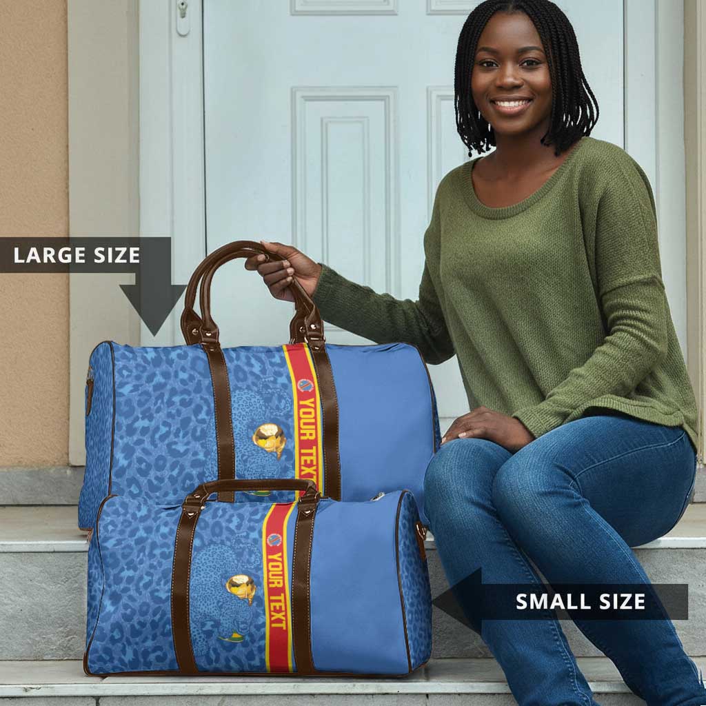 DR Congo Football Custom Travel Bag Come On Leopards Blue Color
