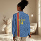 DR Congo Football Custom Women Casual Shirt Come On Leopards Blue Color