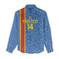 DR Congo Football Custom Women Casual Shirt Come On Leopards Blue Color
