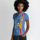 DR Congo Football Custom Women Polo Shirt Come On Leopards Blue Color