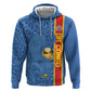 DR Congo Football Custom Zip Hoodie Come On Leopards Blue Color