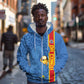 DR Congo Football Custom Zip Hoodie Come On Leopards Blue Color