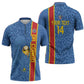 DR Congo Football Custom Zipper Polo Shirt Come On Leopards Blue Color