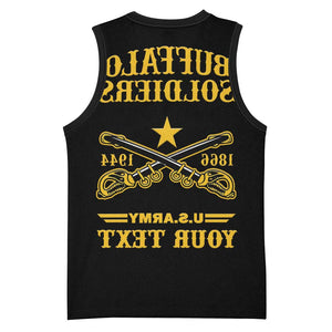 Personalized Afro Buffalo Soldiers Basketball Jersey BSMC United States Army Black - African Pride