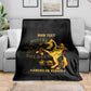 Personalized Afro Buffalo Soldiers Blanket BSMC United States Army Black