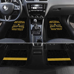 Personalized Afro Buffalo Soldiers Car Mats BSMC United States Army Black