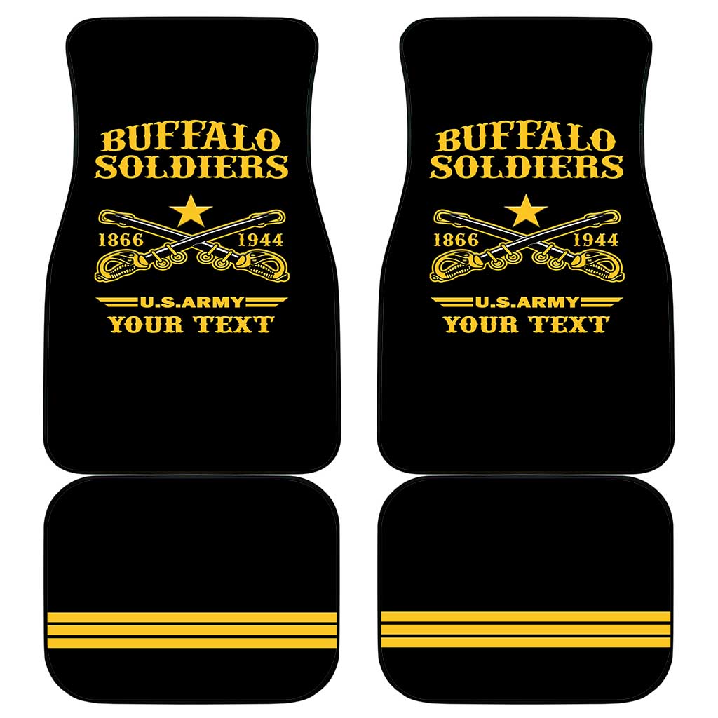 Personalized Afro Buffalo Soldiers Car Mats BSMC United States Army Black