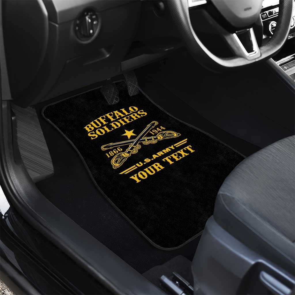 Personalized Afro Buffalo Soldiers Car Mats BSMC United States Army Black