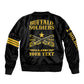 Personalized Afro Buffalo Soldiers Sleeve Zip Bomber Jacket BSMC United States Army Black