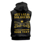 Personalized Afro Buffalo Soldiers Sleeveless Hoodie BSMC United States Army Black - African Pride