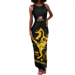 Personalized Afro Buffalo Soldiers Tank Maxi Dress BSMC United States Army Black