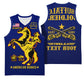 Personalized Afro Buffalo Soldiers Basketball Jersey BSMC United States Army Blue - African Pride