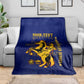 Personalized Afro Buffalo Soldiers Blanket BSMC United States Army Blue