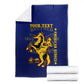 Personalized Afro Buffalo Soldiers Blanket BSMC United States Army Blue