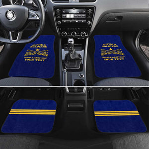 Personalized Afro Buffalo Soldiers Car Mats BSMC United States Army Blue