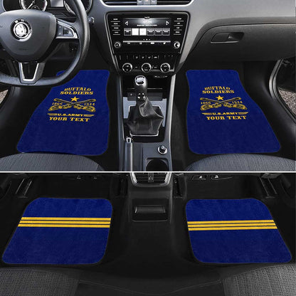 Personalized Afro Buffalo Soldiers Car Mats BSMC United States Army Blue