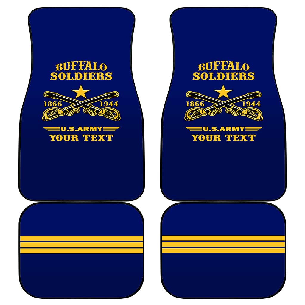 Personalized Afro Buffalo Soldiers Car Mats BSMC United States Army Blue