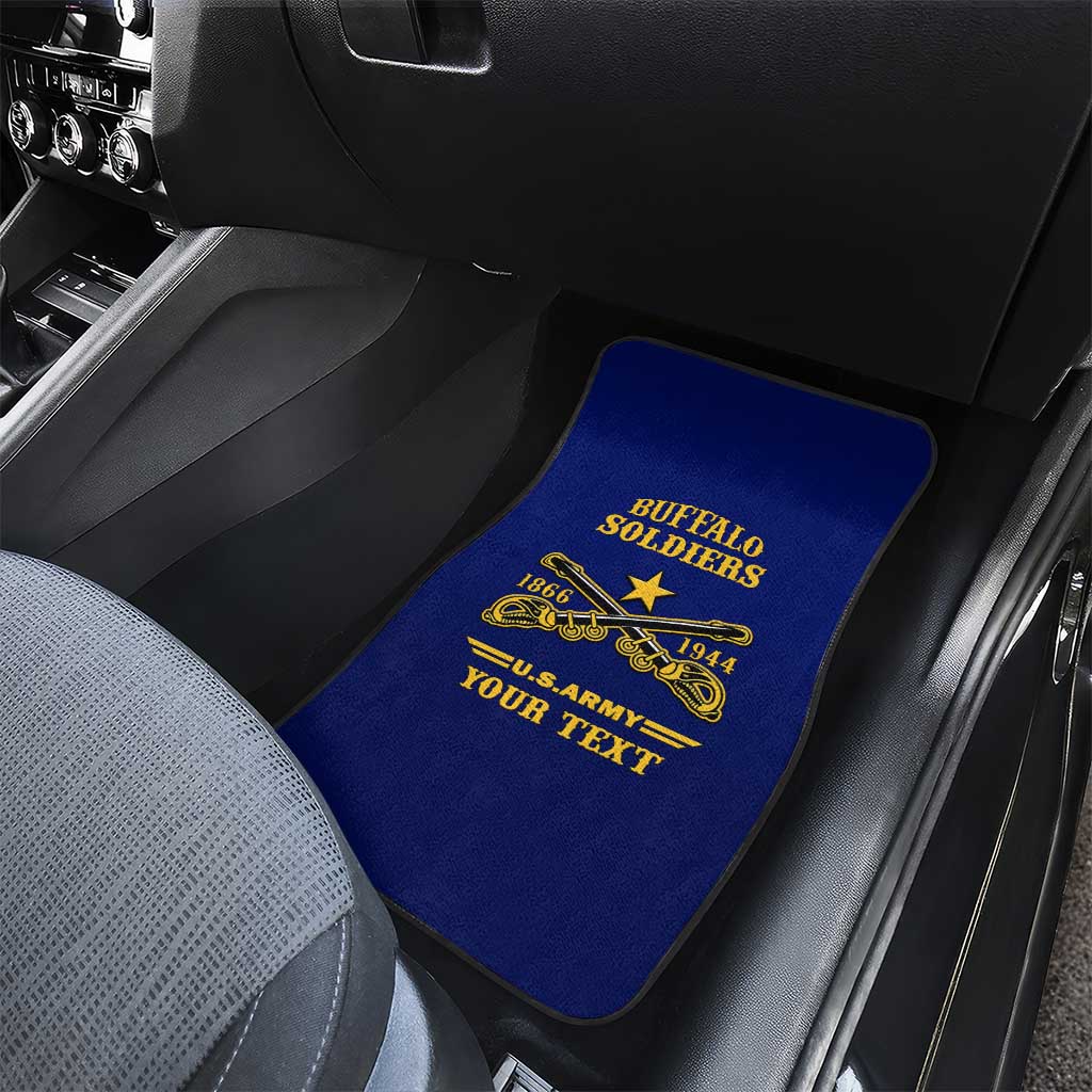 Personalized Afro Buffalo Soldiers Car Mats BSMC United States Army Blue