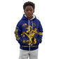 Personalized Afro Buffalo Soldiers Kid Hoodie BSMC United States Army Blue
