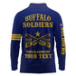 Personalized Afro Buffalo Soldiers Long Sleeve Polo Shirt BSMC United States Army Blue