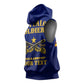 Personalized Afro Buffalo Soldiers Sleeveless Hoodie BSMC United States Army Blue - African Pride