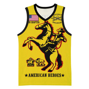 Personalized Afro Buffalo Soldiers Basketball Jersey BSMC United States Army Yellow - African Pride