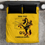Personalized Afro Buffalo Soldiers Bedding Set BSMC United States Army Yellow