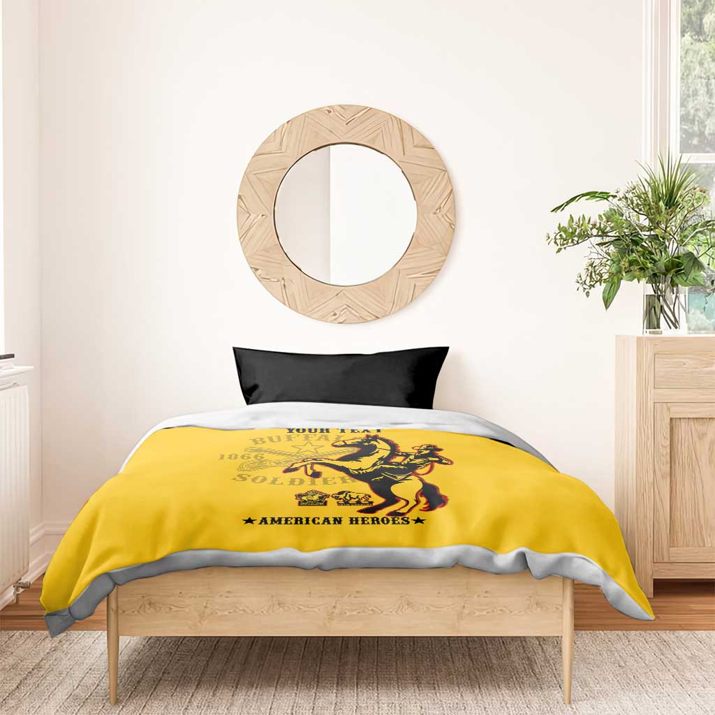 Personalized Afro Buffalo Soldiers Bedding Set BSMC United States Army Yellow