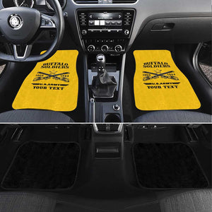 Personalized Afro Buffalo Soldiers Car Mats BSMC United States Army Yellow