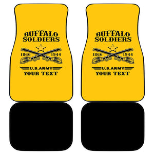 Personalized Afro Buffalo Soldiers Car Mats BSMC United States Army Yellow