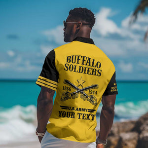 Personalized Afro Buffalo Soldiers Hawaiian Shirt BSMC United States Army Yellow